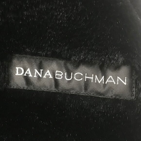 Womens Vintage Dana Buchman Black Suede Faux Fur Elegant Classy Full Long Coat - Picture 7 of 9